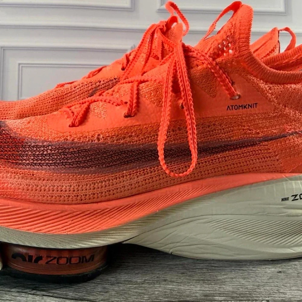 Nike Air Zoom Alphafly Next% orange running shoes mens size 12.5